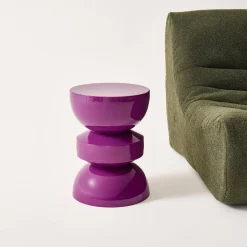 Bijzettafel, nachtkastje metaal glanzend effect