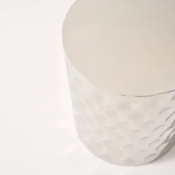 Bijzettafel, nachtkastje van geëmailleerd verchroomd staal Ø33 x 41cm