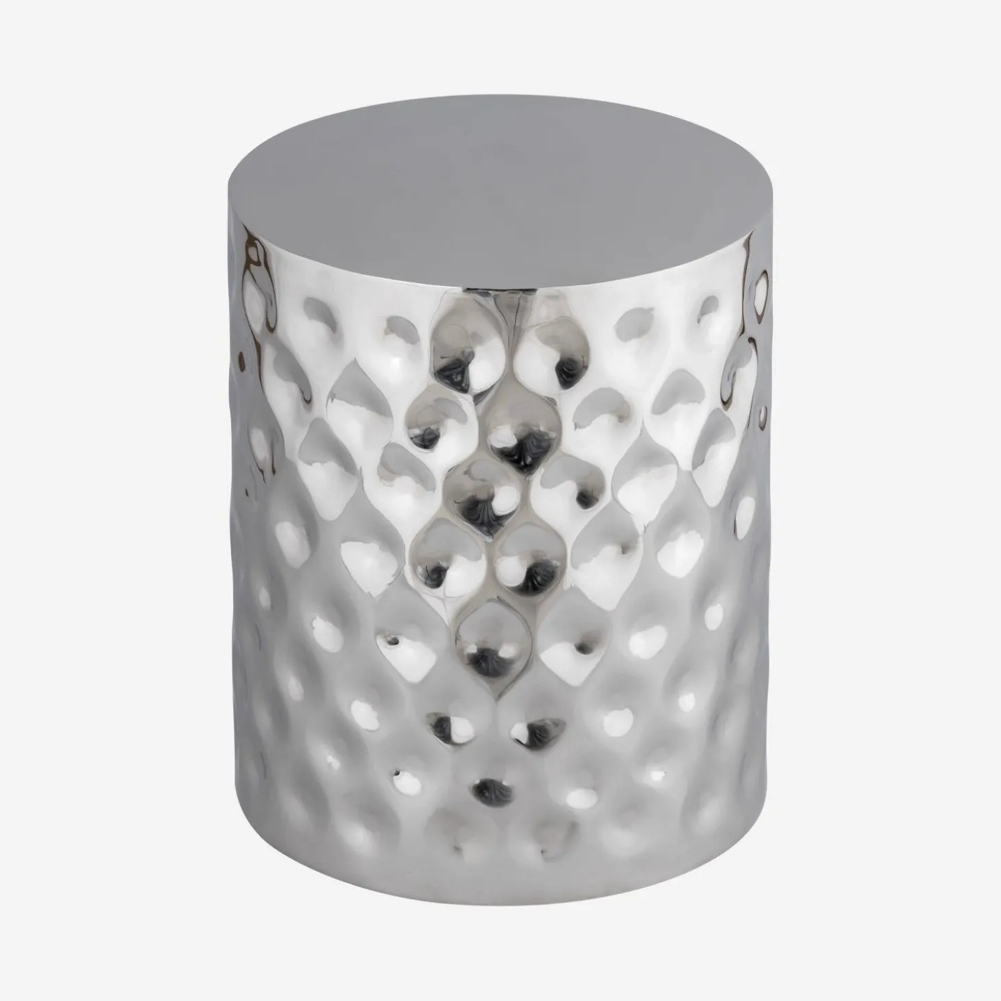 Bijzettafel, nachtkastje van geëmailleerd verchroomd staal Ø33 x 41cm