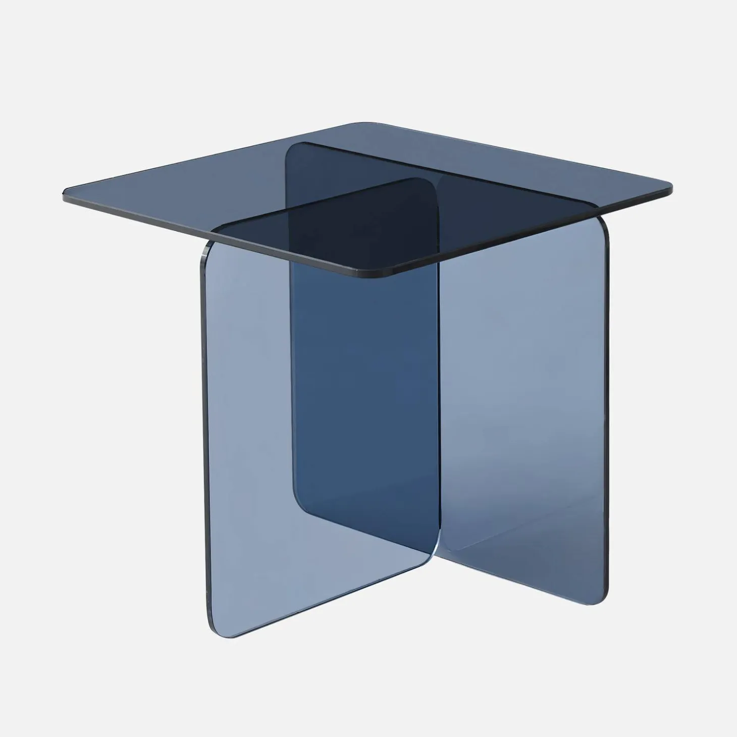 Bijzettafel vierkant gehard glas