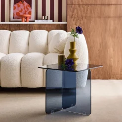Bijzettafel vierkant gehard glas