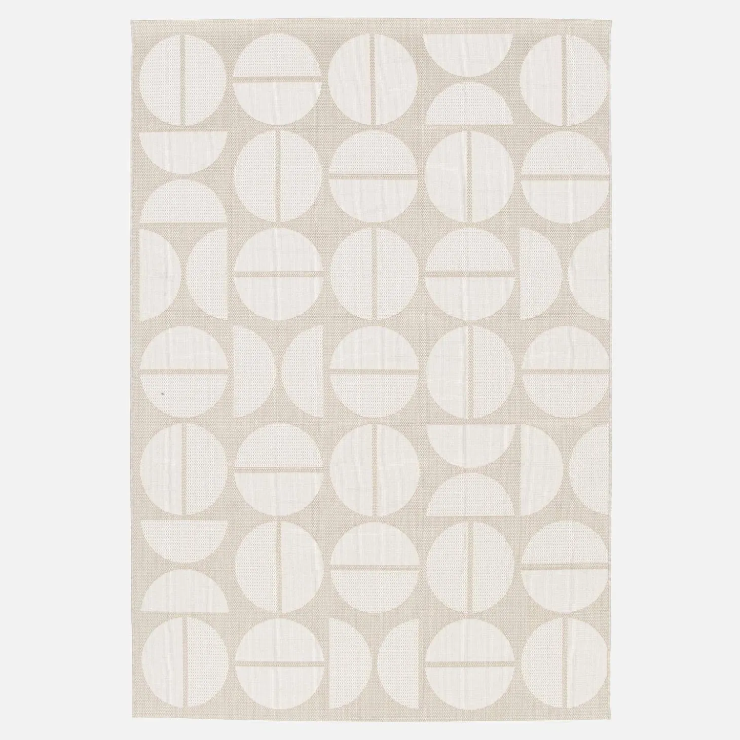 Binnen- en buitenkleed geometrische motieven, crème en beige