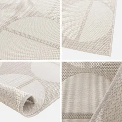 Binnen- en buitenkleed geometrische motieven, crème en beige