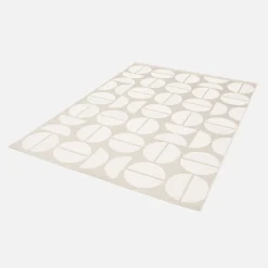 Binnen- en buitenkleed geometrische motieven, crème en beige