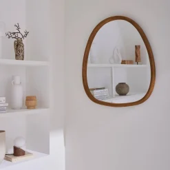 Biologische dennenhouten spiegel, 75cm