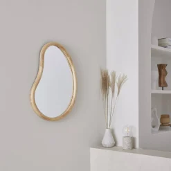 Biologische dennenhouten spiegel, 65cm