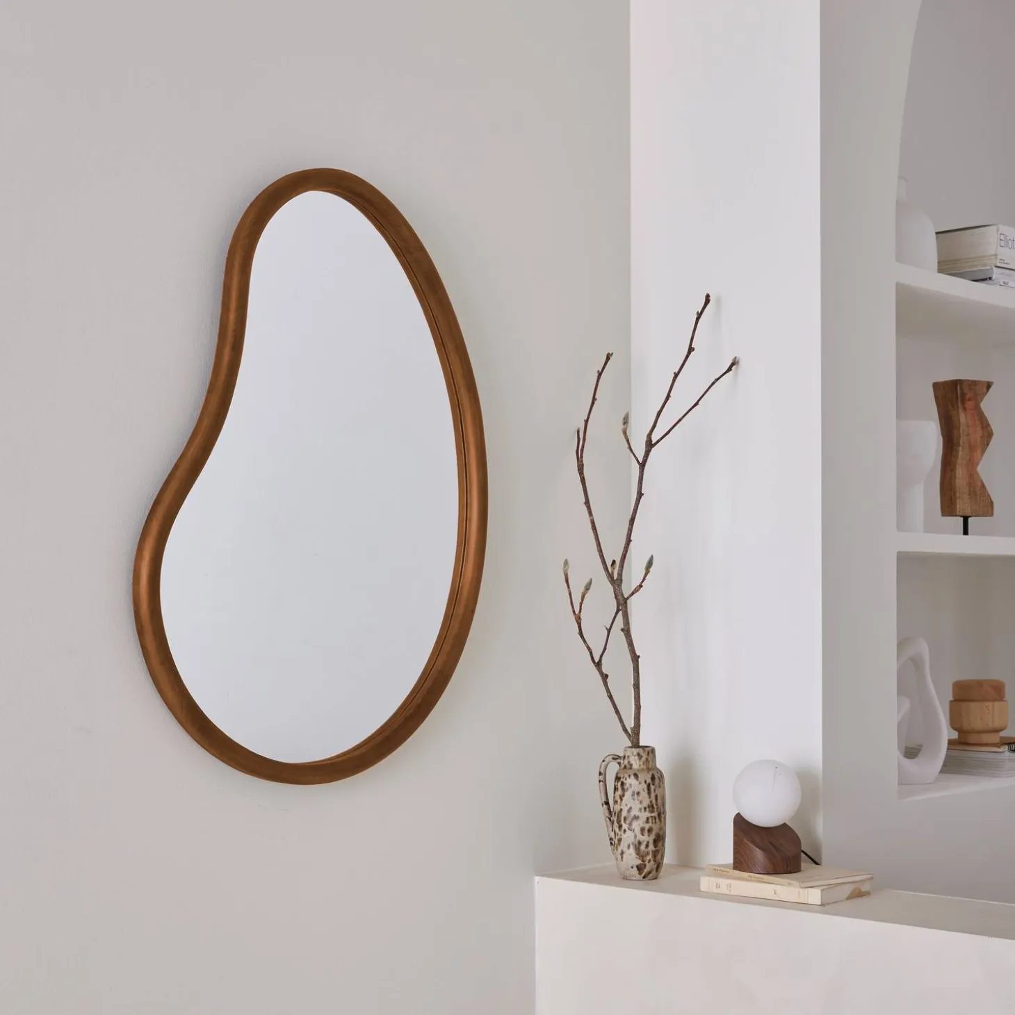 Biologische dennenhouten spiegel, 85cm