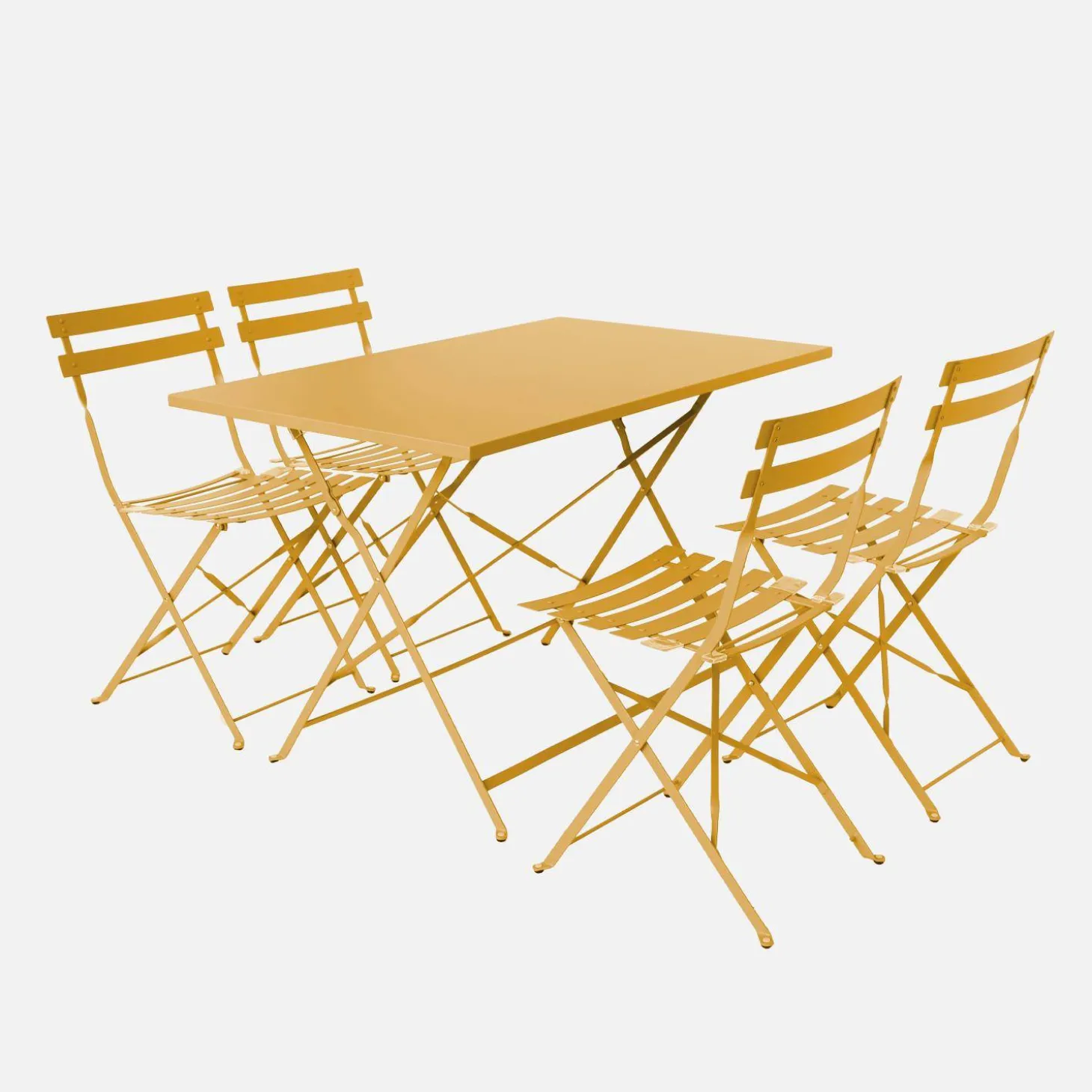 Bistrotafel met 4 stoelen inklapbaar metaal 110 x 70cm