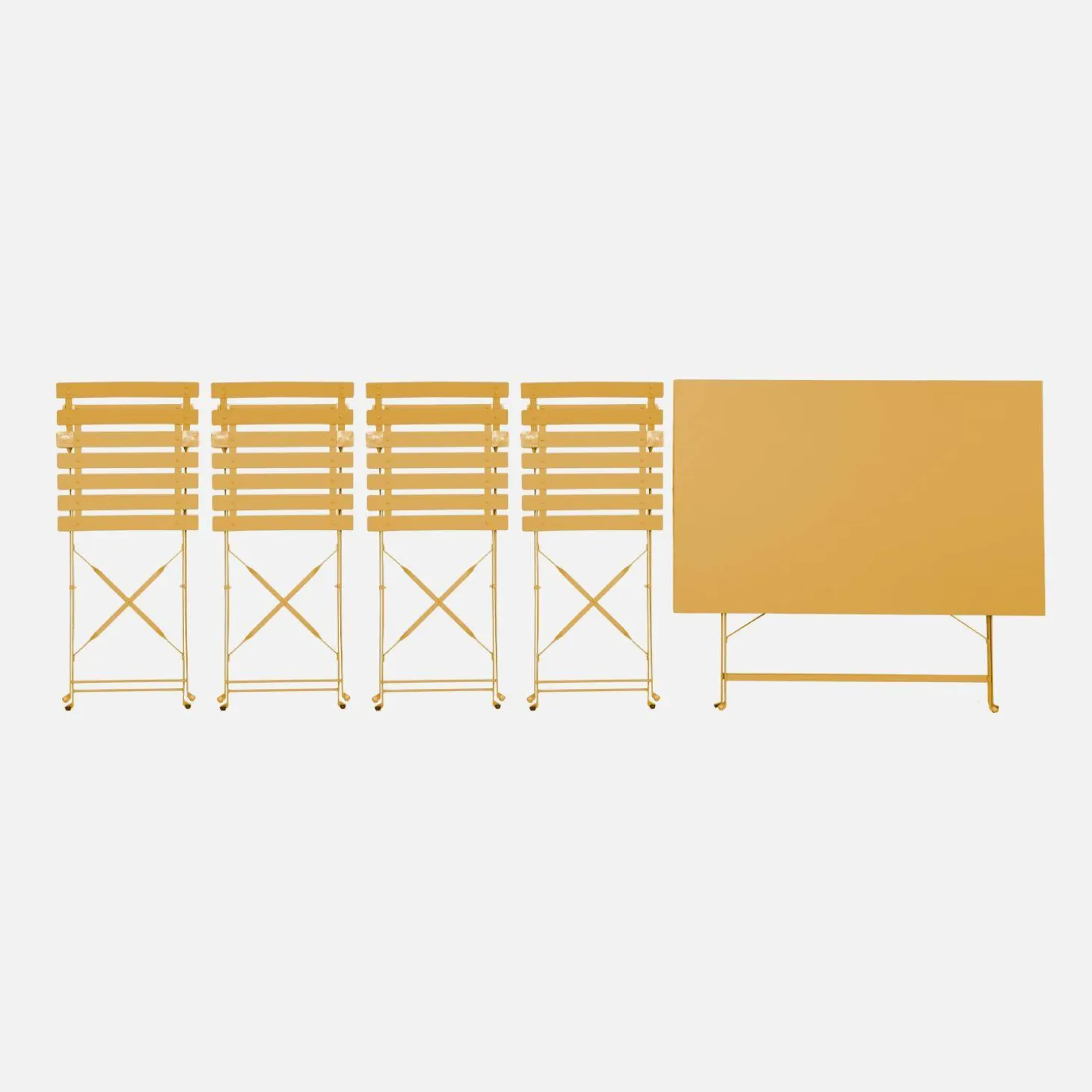 Bistrotafel met 4 stoelen inklapbaar metaal 110 x 70cm