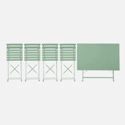 Bistrotafel met 4 stoelen inklapbaar metaal 110 x 70cm