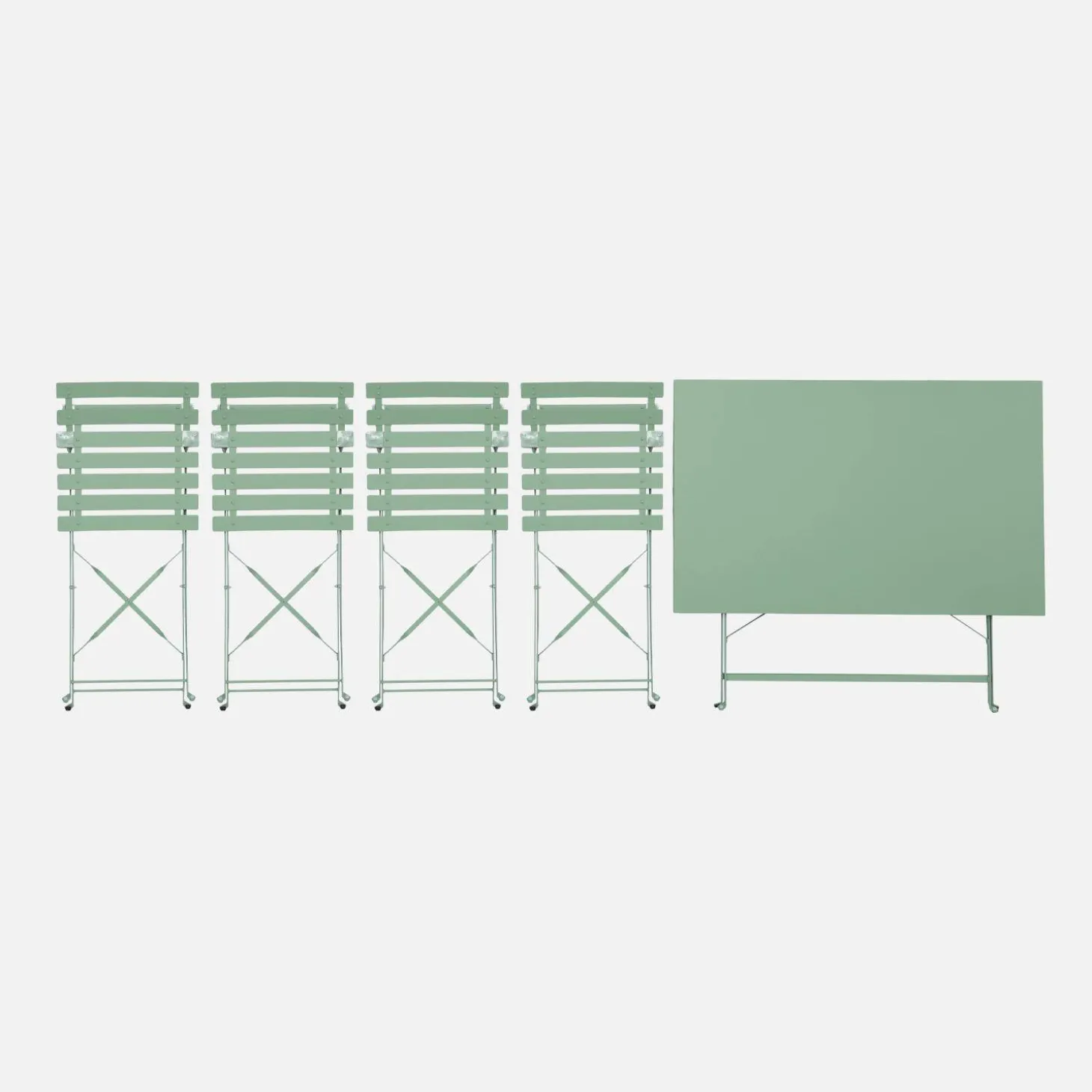 Bistrotafel met 4 stoelen inklapbaar metaal 110 x 70cm