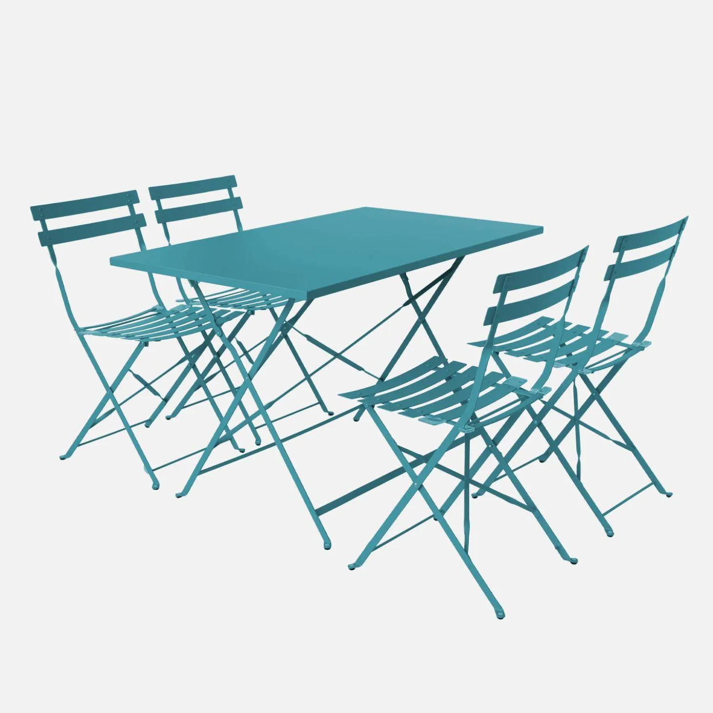 Bistrotafel met 4 stoelen inklapbaar metaal 110 x 70cm
