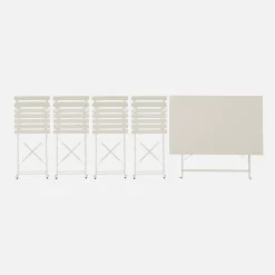 Bistrotafel met 4 stoelen inklapbaar metaal 110 x 70cm