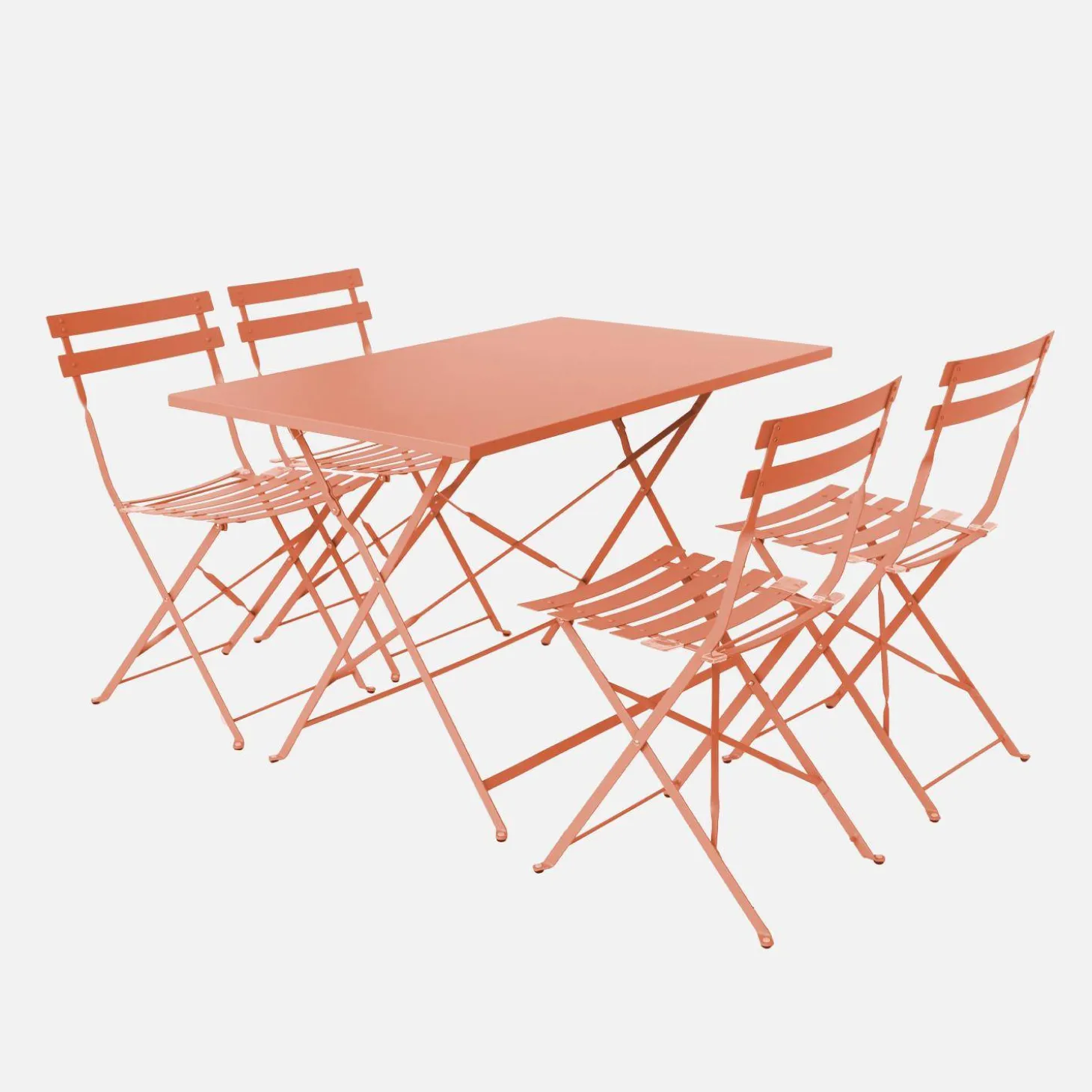 Bistrotafel met 4 stoelen inklapbaar metaal 110 x 70cm