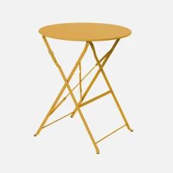 Bistrotafel met 2 stoelen inklapbaar metaal Ø60 x 70cm