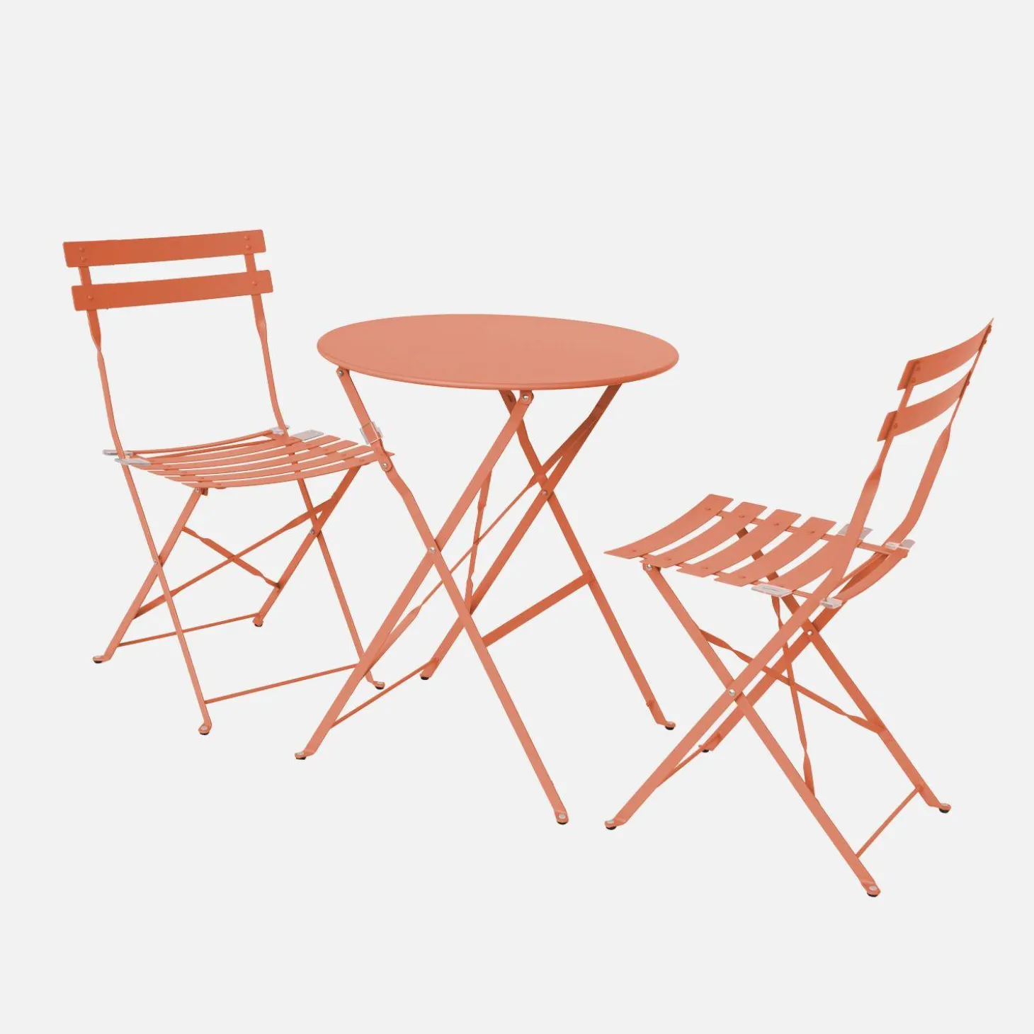 Bistrotafel met 2 stoelen inklapbaar metaal Ø60 x 70cm