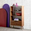 Boekenkast met 2 deuren en planken houtdecor 80cm