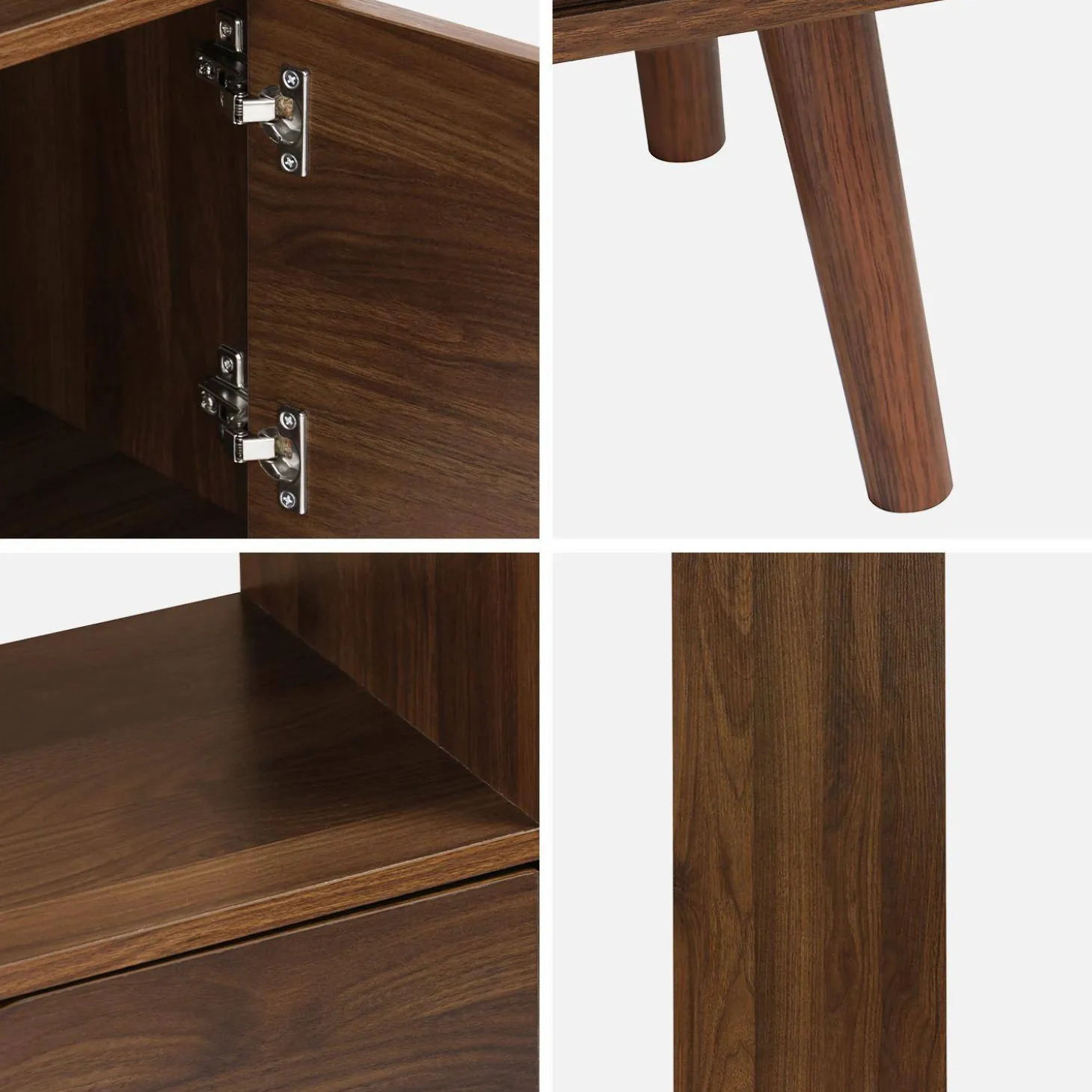 Boekenkast met 2 deuren en planken houtdecor 80cm