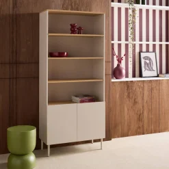 Boekenkast 6 niveaus metaal en houtdecor