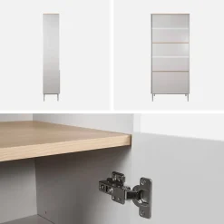 Boekenkast 6 niveaus metaal en houtdecor