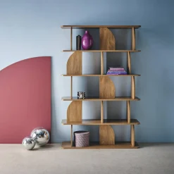Boekenkast open vakken houteffect 5 niveaus