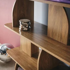 Boekenkast open vakken houteffect 5 niveaus