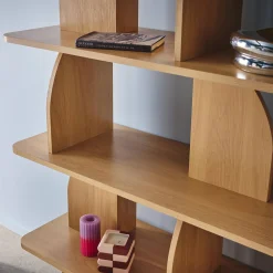 Boekenkast open vakken houteffect 5 niveaus
