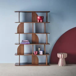 Boekenkast open vakken houteffect 5 niveaus