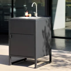 Buitenkeuken module gootsteen en 1 deur van staal L60cm