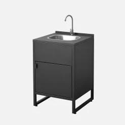 Buitenkeuken module gootsteen en 1 deur van staal L60cm