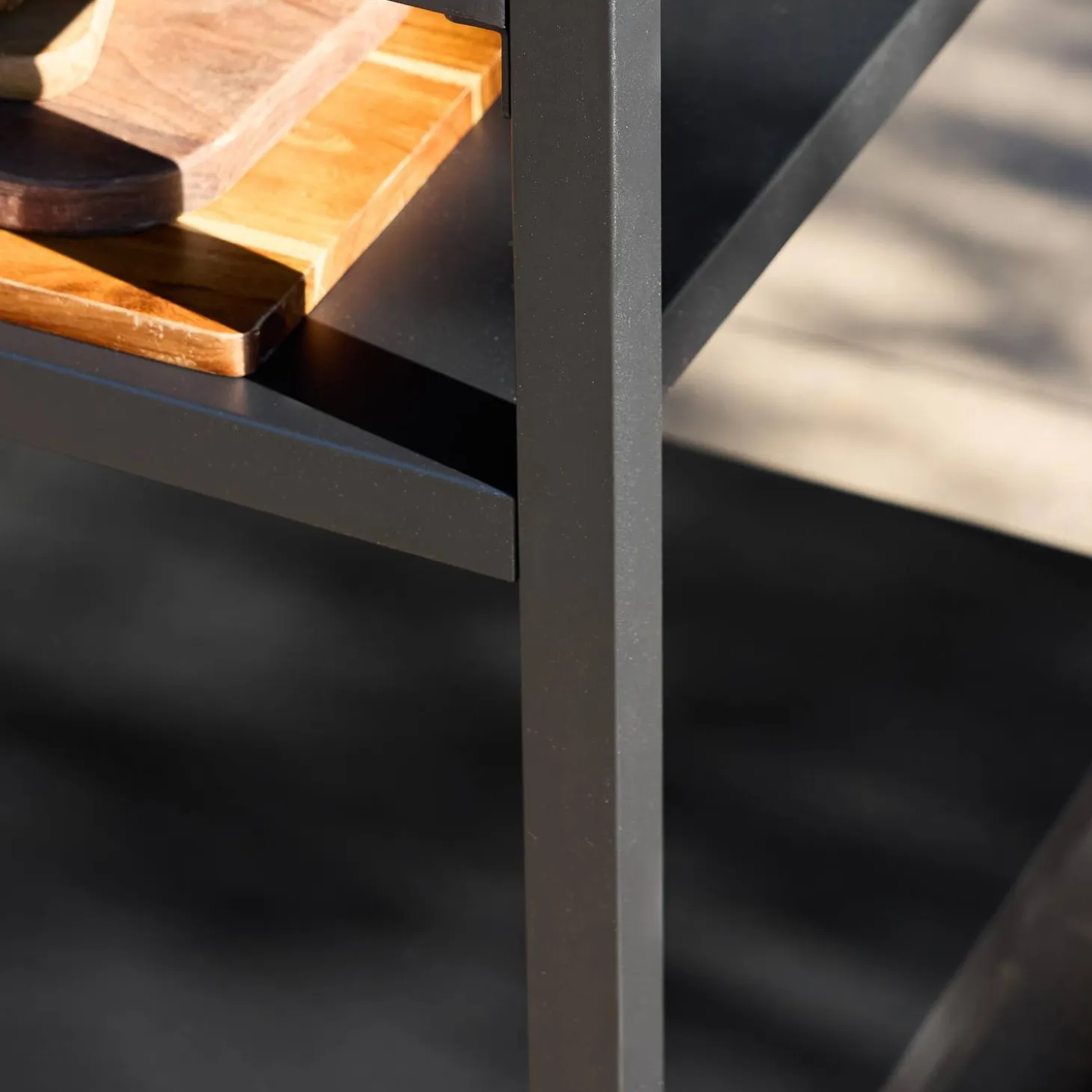 Buitenkeukenmodule 2 planken van staal L80cm