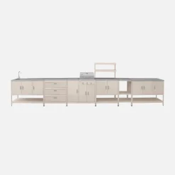 Buitenkeuken 6 modules incl. gasbarbecue staal