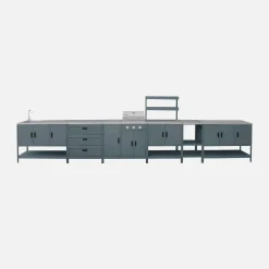 Buitenkeuken 6 modules incl. gasbarbecue staal