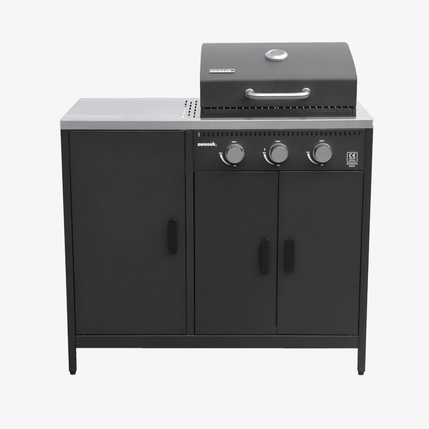 Buitenkeuken 6 modules incl. gasbarbecue staal