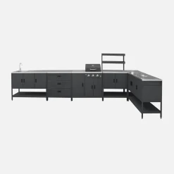 Buitenkeuken 6 modules incl. gasbarbecue staal