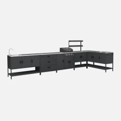 Buitenkeuken 6 modules incl. gasbarbecue staal