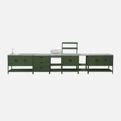 Buitenkeuken 6 modules incl. houtskoolbarbecue staal