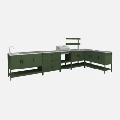 Buitenkeuken 6 modules incl. houtskoolbarbecue staal