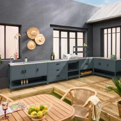 Buitenkeuken 6 modules incl. houtskoolbarbecue staal