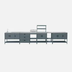 Buitenkeuken 6 modules incl. houtskoolbarbecue staal