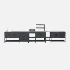 Buitenkeuken 6 modules incl. houtskoolbarbecue staal