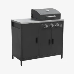 Buitenkeuken 2 modules met gasbarbecue en gootsteen staal