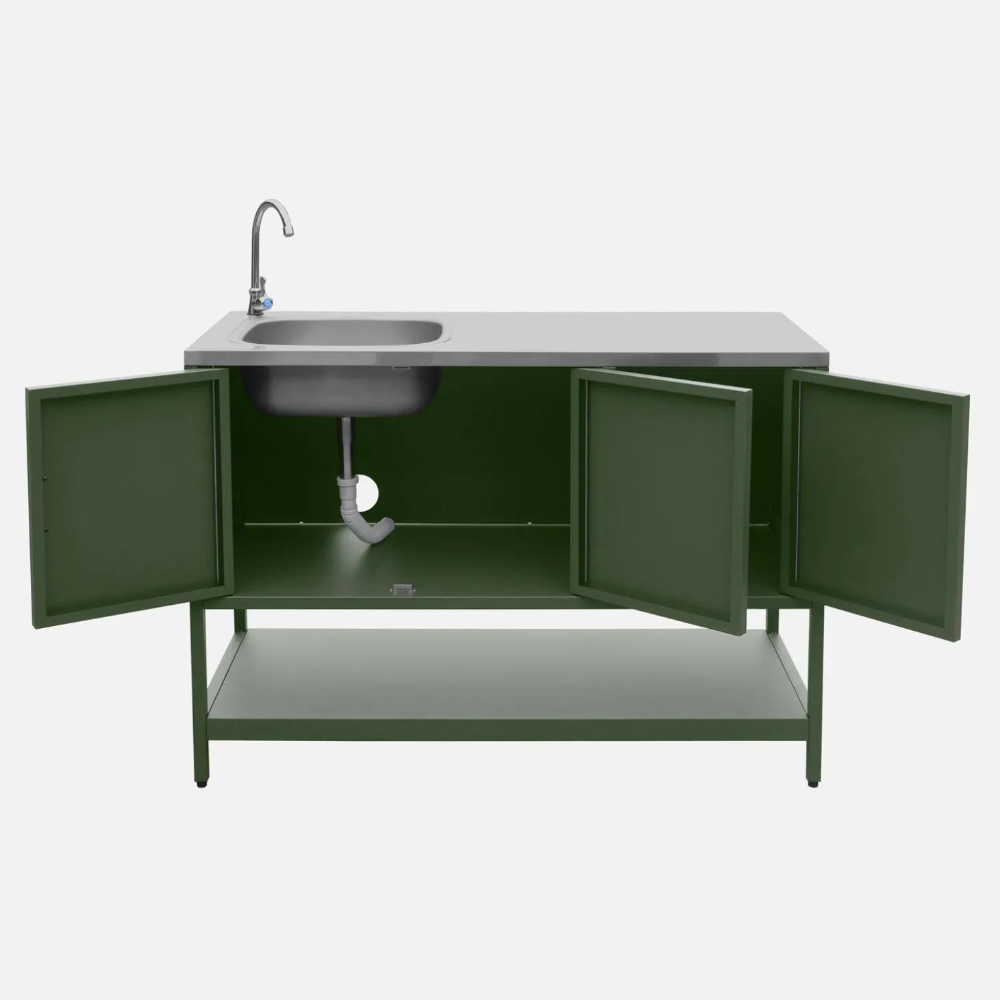 Buitenkeuken 3 modules met gasbarbecue staal