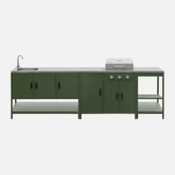 Buitenkeuken 3 modules met gasbarbecue staal