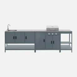 Buitenkeuken 3 modules met gasbarbecue staal