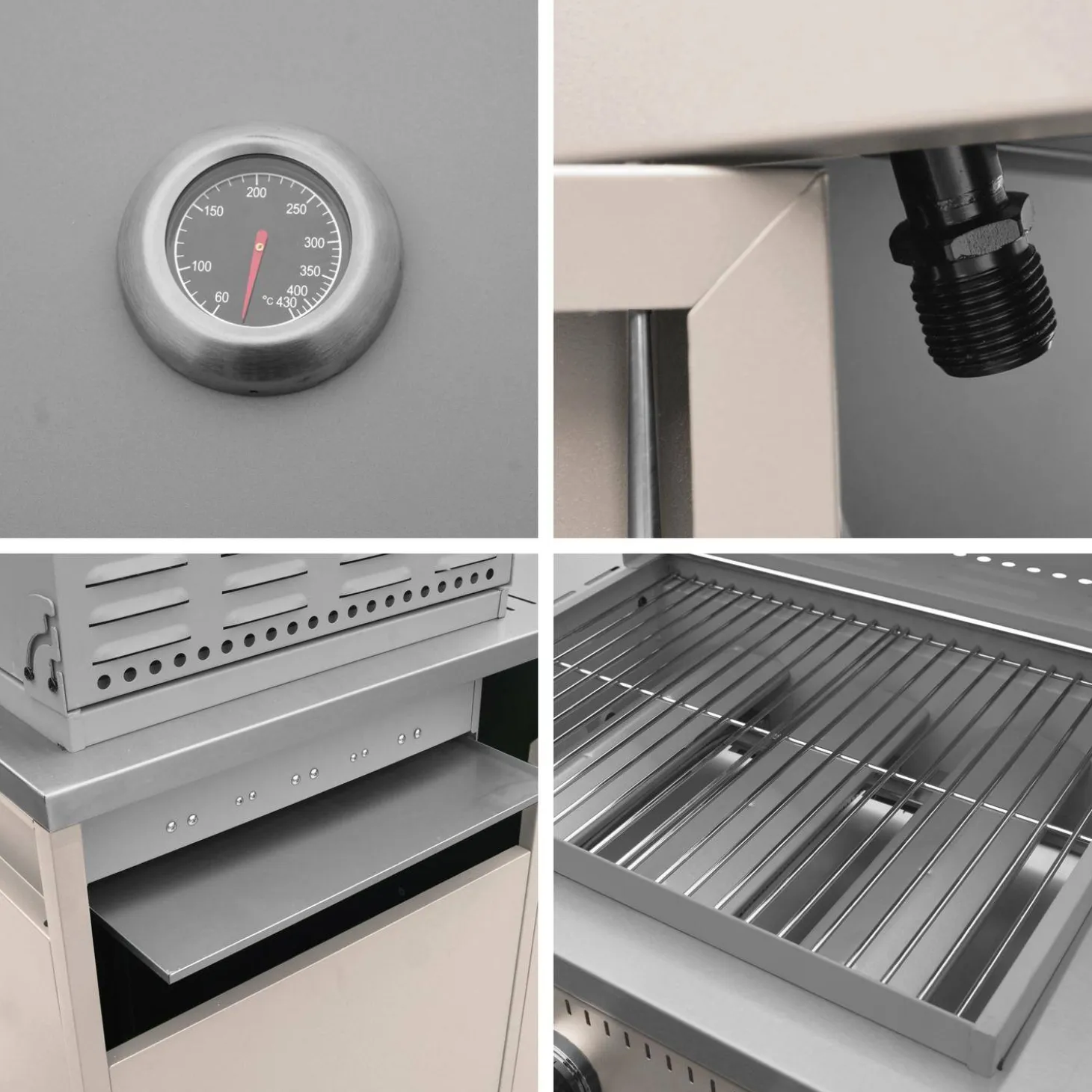 Buitenkeuken 2 modules met gasbarbecue en gootsteen staal