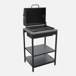 Buitenkeuken 3 modules met houtskoolbarbecue staal