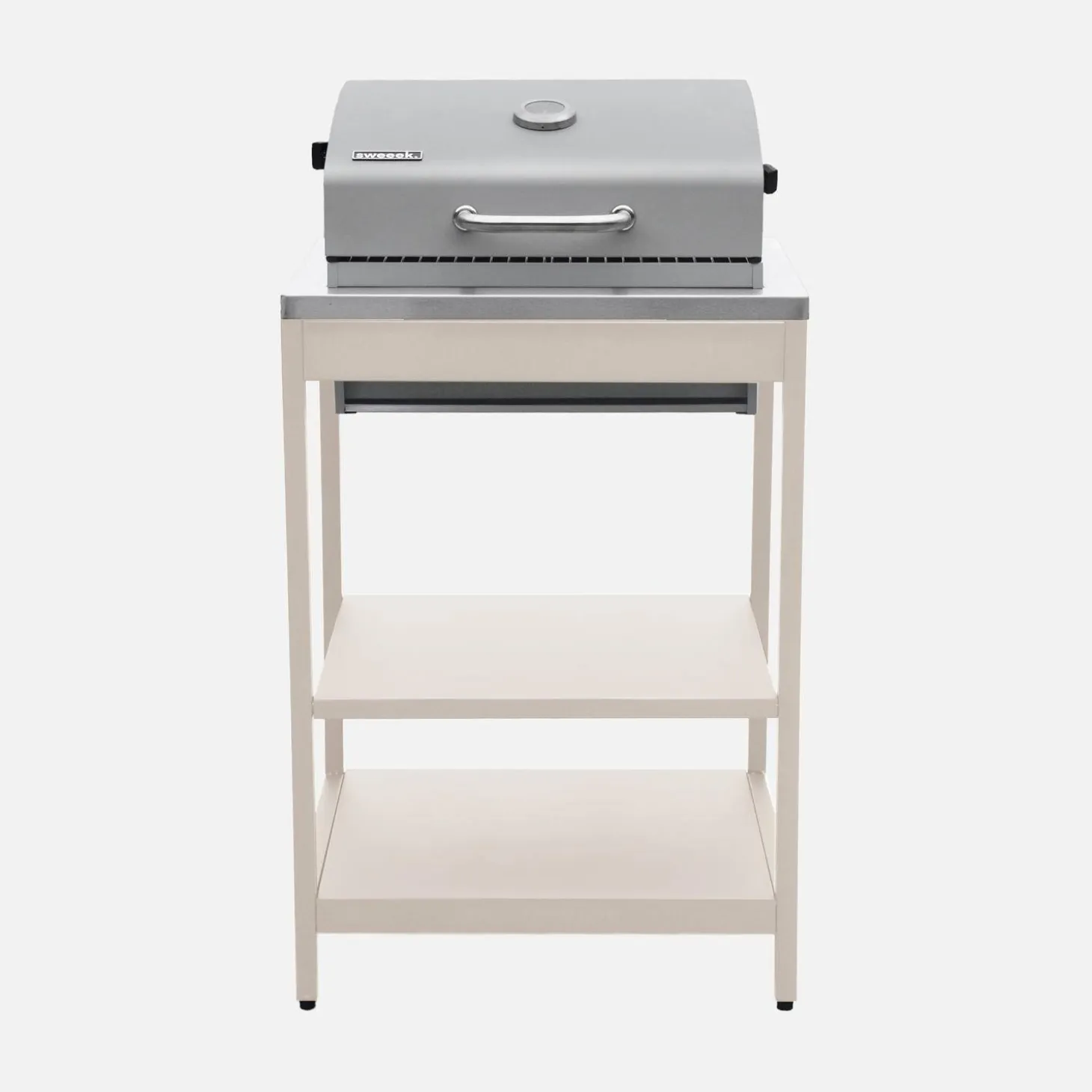 Buitenkeuken 3 modules met houtskoolbarbecue staal