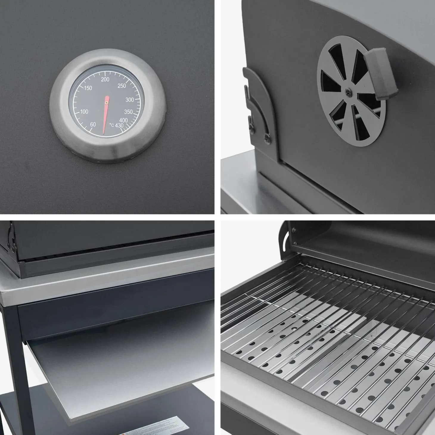 Buitenkeuken 2 modules met houtskoolbarbecue en gootsteen staal