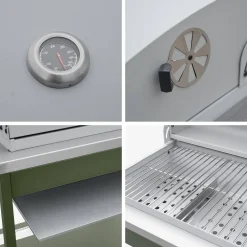 Buitenkeuken 3 modules met houtskoolbarbecue staal